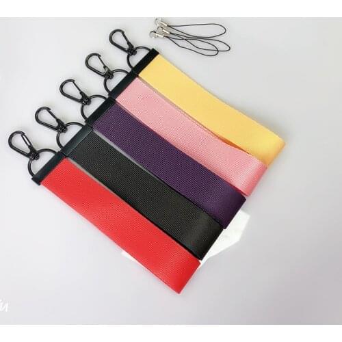 Lanyard Key Chain Red Black Purple Pink Yellow Ribbon Key Holder Men Women Bag Bicycle Pendant Mobile Phone Straps Accessories