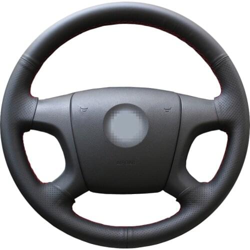 Handsewing Black Artificial Leather Steering Wheel Covers for Old Skoda Octavia 2005-2009 Fabia 2005-2010