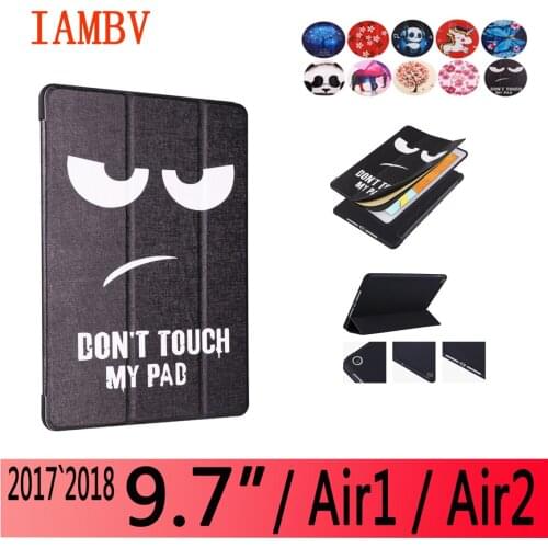Case for iPad 9.7 inch Air1 Air2 smart sleep magnet wake up Color Painted cover TPU soft silicone case for ipad 9.7 (2017 2018)