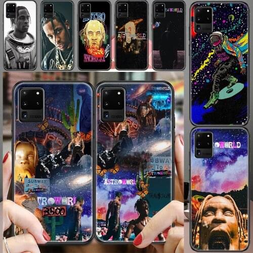 Travis Scott Sicko Mode Rapper Phone case For Samsung Galaxy Note 4 8 9 10 20 S8 S9 S10 S10E S20 Plus UITRA Ultra black fashion