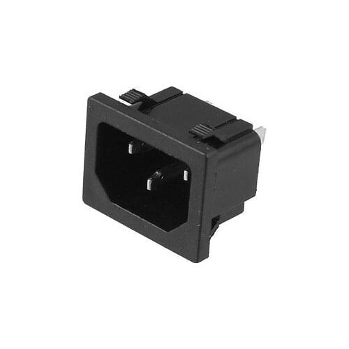 Black 3 Pin Terminals IEC320 C14 Inlet Plug Power Socket AC 250V 10A