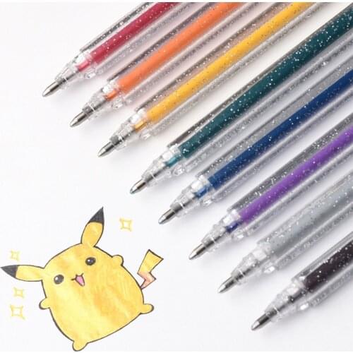 Flash gel pen, color gel pen, bright pearlescent painting pen, one pair of two-color hand account highlighter art supplies