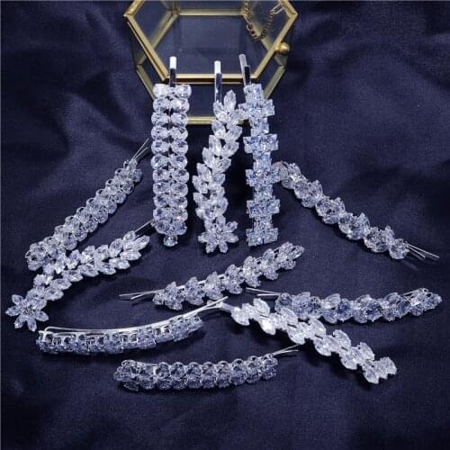 Bling Zircon Hair Comb Wedding Elegant Crystal Hair Ornaments Flashing Crystal Bride Hair Comb Bridal Hair Accessories Jewelry