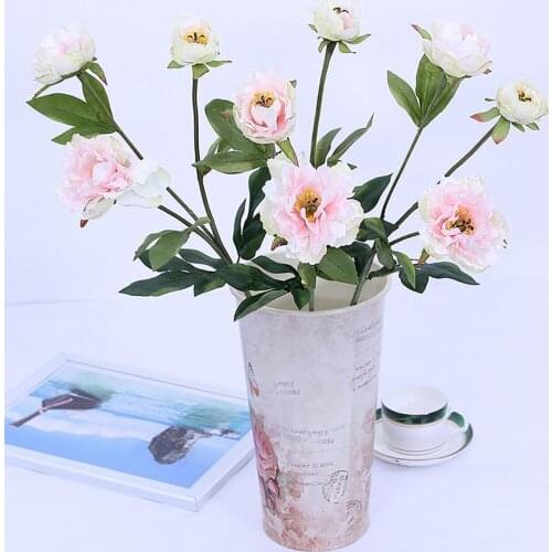 Artistic Eye-Catching Decorative Artificial Peony Elegant Fake Vase Flower Easy-Care for Living Room