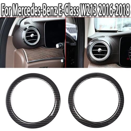 K-Car Side Air Conditioning Vent Ring Cover Trim Frame Carbon Fiber Style For Mercedes-Benz E-Class W213 2016-2018