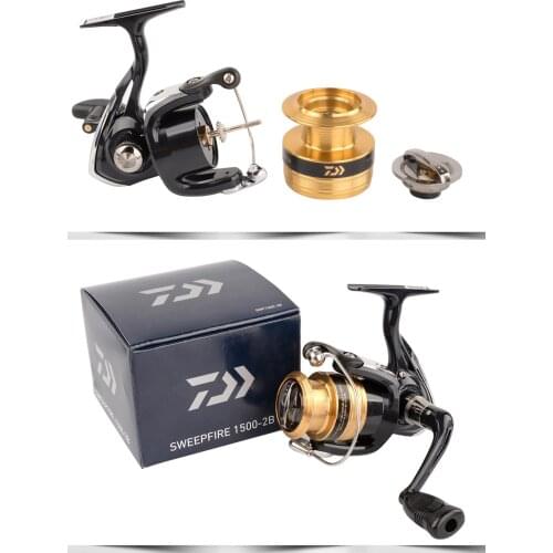DAIWA SWEEPFIRE 2B Spinning Fishing Reels 1500/2000/2500/3000/4000 2BB Gear Ratio 5.3:1 Max Drag 2/4/6kg Aluminum Spool Wheels