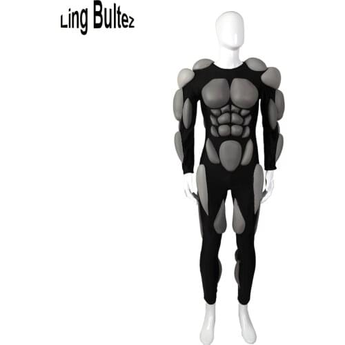 Ling Bultez High Quality PU Stretchy Muscle Suit With Fullbody Embossed Muscle Padding Cosplay Costume Base Muscle Suit