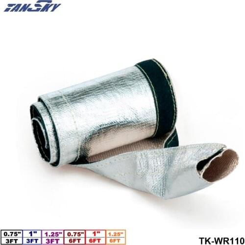 L:3FT & 6FT , ID: 0.75"& 1"& 1.25") Aluminum Metallic Heat Shield Thermal Sleeve Insulated Wire Hose For Jeep 97-01 TK-WR110