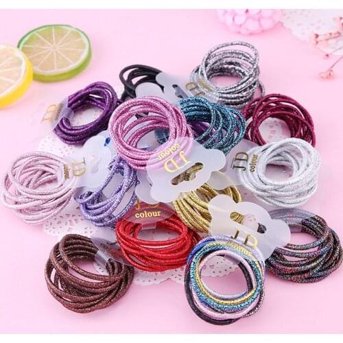 Best selling childrens hair accessories, rubber bands for girls, glitter high elastic glitter accessories