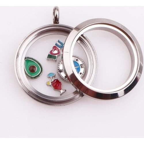 1pc Good Quality 30mm Screw Stainless Steel Glass Locket Magnetic Open Pendant for Necklace