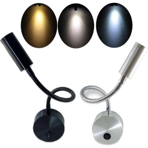 Multifunctional LED Light 1W Household Bedroom Light Yach tInterior Boat Reading Light Rotatable Wall Lamp