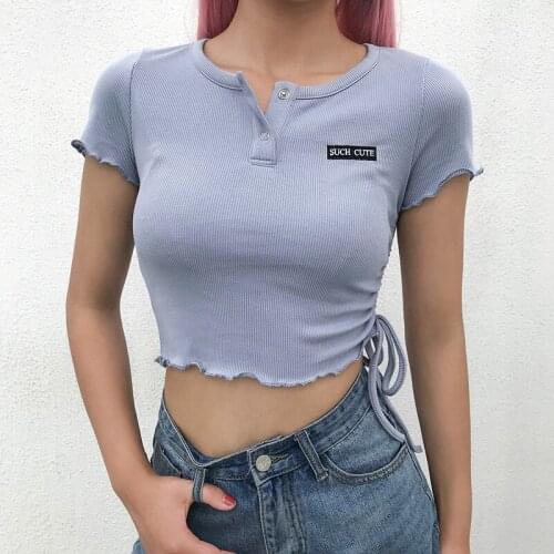 NEW 2020 Summer Sexy Women No Bra Club Letter Short Sleeve Crop Tops Elastic T-Shirt Tee Camis