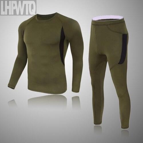 New Brand Winter Sets Men clothing thermal Quick Dry Antimicrbial Mens Hot Tights Mens thermal Long Jo hns Quick dry Fitness