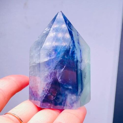 New!!! Natural Fluorite Quartz Crystal Obelisk Healing Decoration Gift