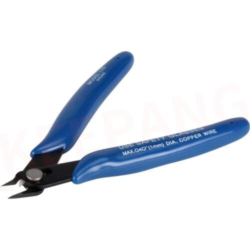Portable General Purpose Shear Cutter, Electronic Diagonal Pliers, Soft Grip Wire Cutter Pliers, 130mm Length, Flush Jaw, Blue