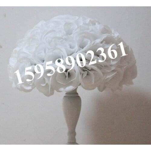 SPR 40cm plastic center white artificial flowers ball,wedding flower,holiday decoration