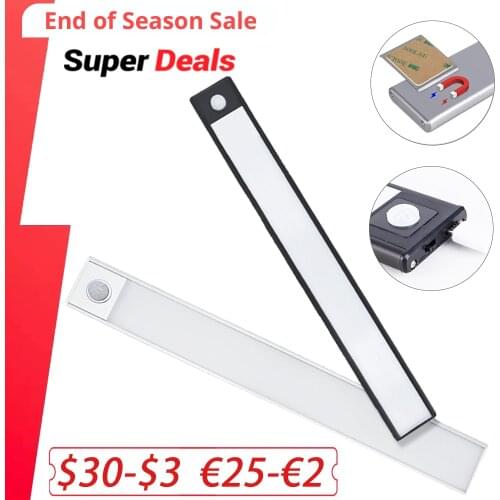 Ultra-thin USB LED Cabinet Lighting 3 Modes PIR Motion Sensor led Rechargeable Black Aluminum kitchen cabinets lights lighting