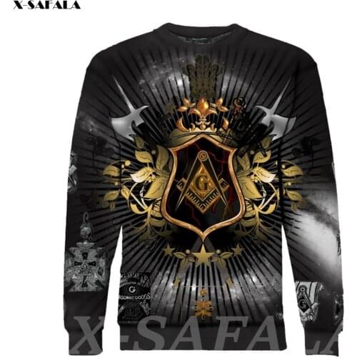 FREEMASONR Mason Christian 3D Printed Loose Sweatshirt Hoodie Man Female Outwear Pullover Jersey Tops Hoody Sporty Streetwear
