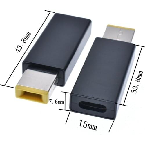 USB Type C Laptop Power Adapter Connector Dc Jack Plug Converter for Lenovo X1 Carbon E431 E531 S431 T440s T440 X230s X240 X240s