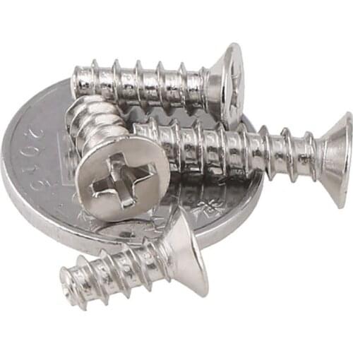 Countersunk Head Screw Nickel Plated Flat Tail Self Tapping Screws M1.4 - M4