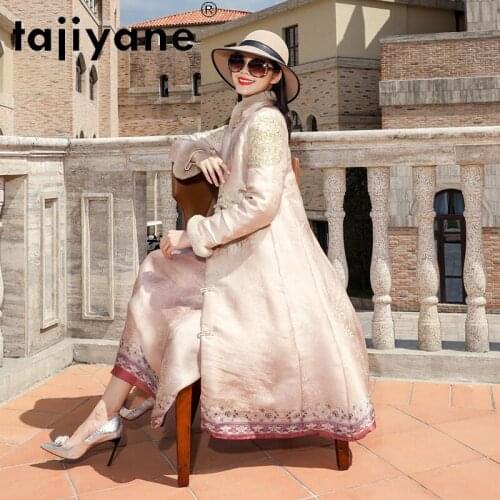 White Women Jacket Duck Down Coats Woman Real Rabbit Fur Collar Parkas Womens Natural Silk Long Coat Ropa Mujer TN1160