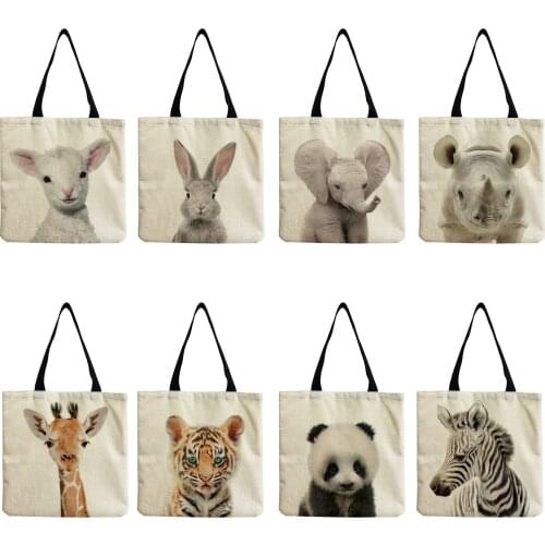 Chic Cute Cartoon Animal Print Bags for Women 2020 All-Match Large Capacity Bag Over The Shoulder Lazy Style Fashion Shopper Bag