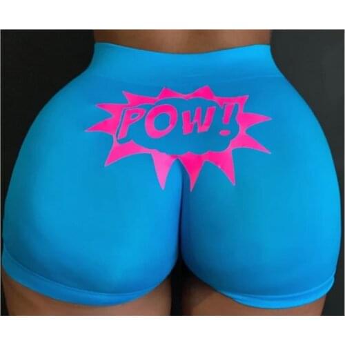 2020 Summer Women Short Letter Print High Waisted Skinny Short Casual Summer Shorts Outdoor Dropshipping