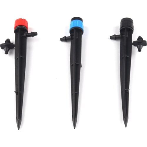 10pcs 13.5cm Ground Insert Dripper Connect 4/7mm Hose Plastic Adjustable Dripper Emitter for Potted Fruit Tree Drip Irrigation