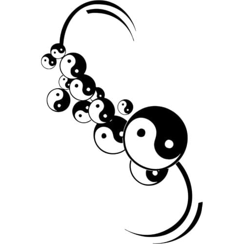 11.5cm*17.2cm Yin Yan Amulet Vinyl Car-Styling Car Sticker Motorcycle Black/Silver S3-6182