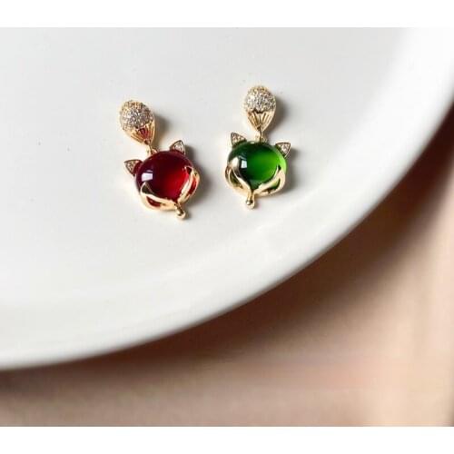 18K fox necklace pendant tide Chinese style jewelry material DIY Chinese clothing accessories