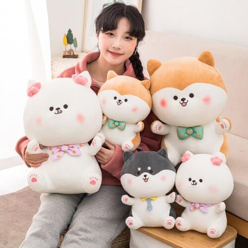1pc 25/30/40cm Lovely Fat Shiba Inu Dog Plush Toys Stuffed Soft Kawaii Animal Cartoon Pillow Dolls Gift for Kids Baby Children