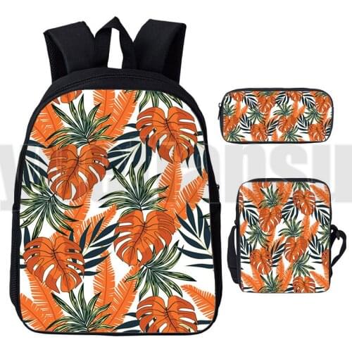 3 Pcs/Set Hawaii Style Backpack Men Women Anime Teenager Travel Laptop Book Bag 3D Print Cartoon Printing Large Capacity Bag
