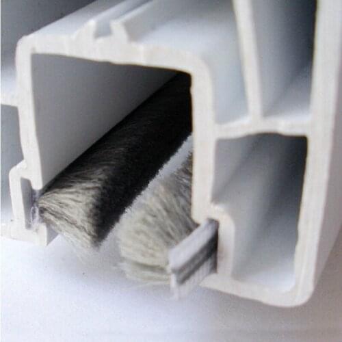 5m x 6mm x 6mm aluminum sliding door window gap brush seal strip weatherstrip draught excluder