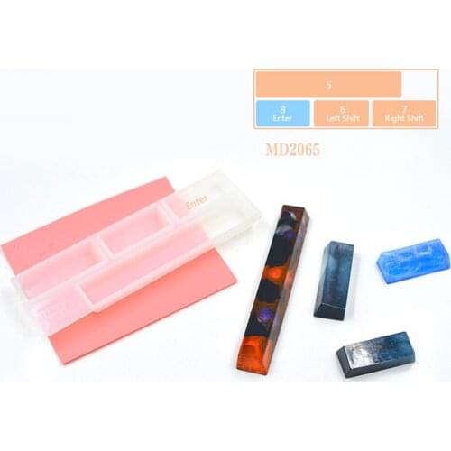 7 Pcs DIY Manual Mechanical Keyboard Keycap Silicone Mold Keyboard Crystal Epoxy Mold Set