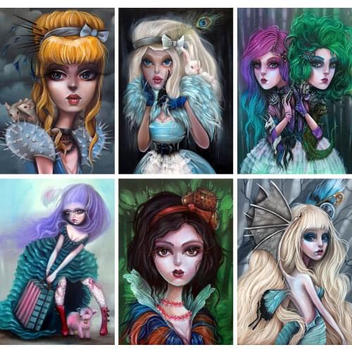 DIY Diamond Painting Bad Girl Diamond Mosaic 5d Handicraft Full Square Diamond Embroidery Portrait Cross Stitch Home Decoration