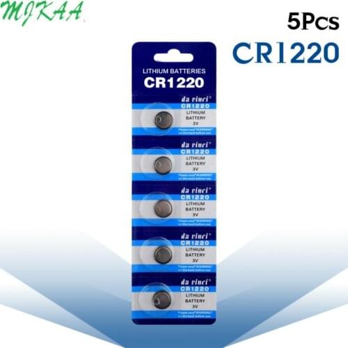 5pcs/pack CR1220 Button Batteries DL1220 BR1220 LM1220 Cell Coin Lithium Battery 3V CR 1220 For Watch Electronic Toy Remote