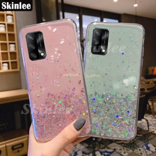 Skinlee Glitter Bling Sequins For Realme GT 5G Case Starry Sky Clear Shockproof Stars Moon For Realme GT Master Edition Cover