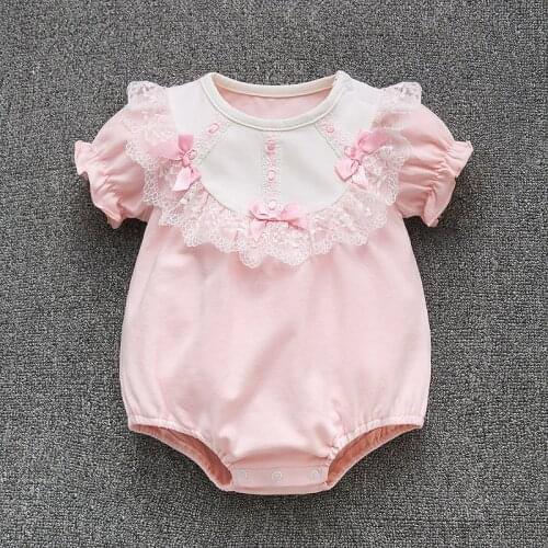 1pc infant Baby bodysuit girls wedding daily photo shooting bodysuit cotton jumpers summer 3 6 9 12 M baby playsuit