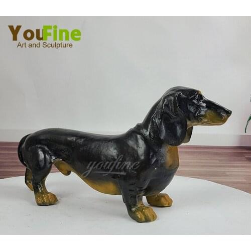 Bronze Dog Sculpture Bronze Dog Statue Dachshund Dog Statue Modern Art Dog Statue Figurine Home Office Indoor Garden Decoration