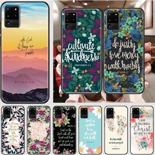 Christian Bible Verses Phone case For Samsung Galaxy Note 4 8 9 10 20 S8 S9 S10 S10E S20 Plus UITRA Ultra black silicone cover