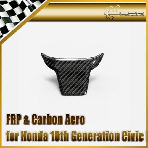 For 16-18 10th Gen Civic FC Carbon Fiber Steering wheel trim Stick on