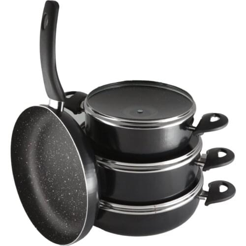 Granite 7 Piece Cookware Set Black