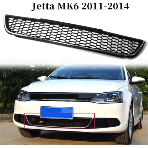 Chrome Front Bumper Honeycomb Lower Intake Grille Assembly For Jetta MK6 Sedan 2011-2014