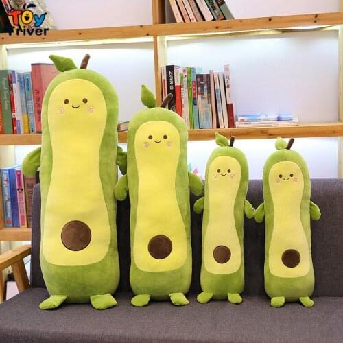 Kawaii Avocado Fruits Plush Toys Stuffed Doll Bolster Boyfriend Pillow Cushion Home Room Decor Kids Adults Boys Girls Cute Gifts