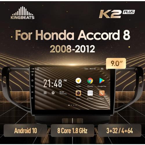 KingBeats Android 10 Octa-Core head unit HU 4G in Dash Car Radio Multimedia Video Player Navigation GPS For Honda Accord 8 2008 - 2012 no dvd 2 din Double Din Android Car Stereo 2din