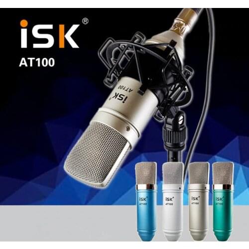 ISK AT100 Microphone Condenser Microphone for Computer Recording Studio Performance Network karaoke with Shock Mount