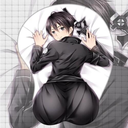 Sword Art Online Kirigaya Kazuto Figure 3d Anime Soft Gel Gaming Mouse Pad Mousepad Wrist Rest 5162 Gifts Man Adult Toy