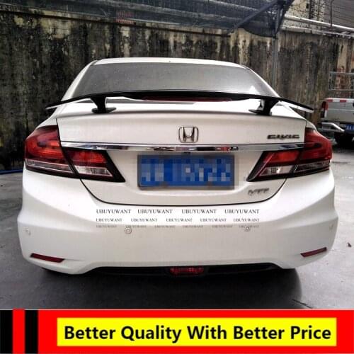 Car Lip Spoiler Universal For All Sedan Car ABS Plasitc Primer Color Rear Trunk Tail Wing For HONDA CIVIC Sedan 2013-2016