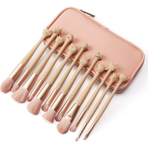 12Pcs Zodiac Makeup Brush Set Cosmetic Powder Eye Shadow Eyeliner Foundation Blush Blend Beauty Woman Make Up Brushes Maquiagem