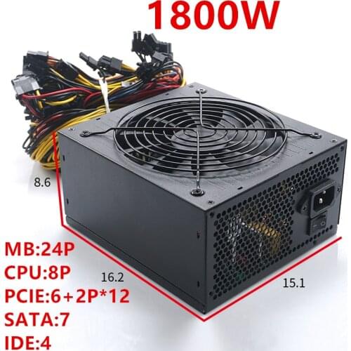 New PSU For Lianli Multi Channel Non Module Power supply High Power Server Graphics Card Computer Switching Power Supply 1800W